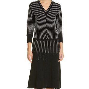 BOSS Fonika Stripe V-Neck Sweater Dress M NWT